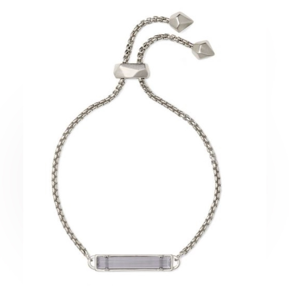 Kendra Scott Stan rhodium bracelet in Slate Cats Eye